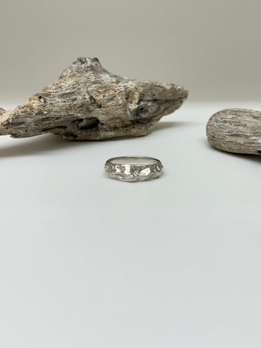 Bague Chaine de Montagne Argent 925 recyclé Fait en Outaouais Alliance W Jewellery