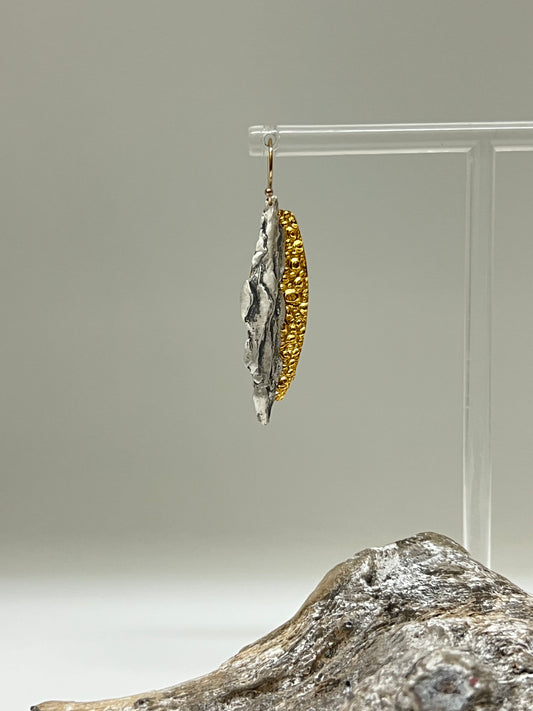 Boucles Emergence Argent 925 et Or fait main en Ontario Air & Earth Design