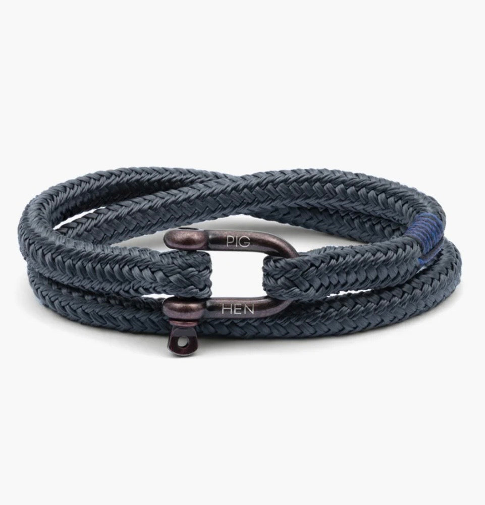 Bracelet Salty Steve Slate gray Bronze Pig & Hen Fait à Amsterdam Salty Steve Slate gray Bronze