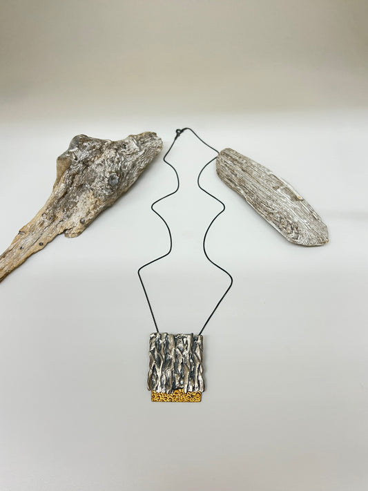 Collier Strata, Argent 925 & Or fait main en Ontario