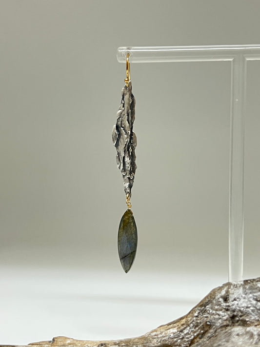 Boucles Cast Argent 925 et Or fait main en Ontario STRATA PILLAR Air & Earth Design