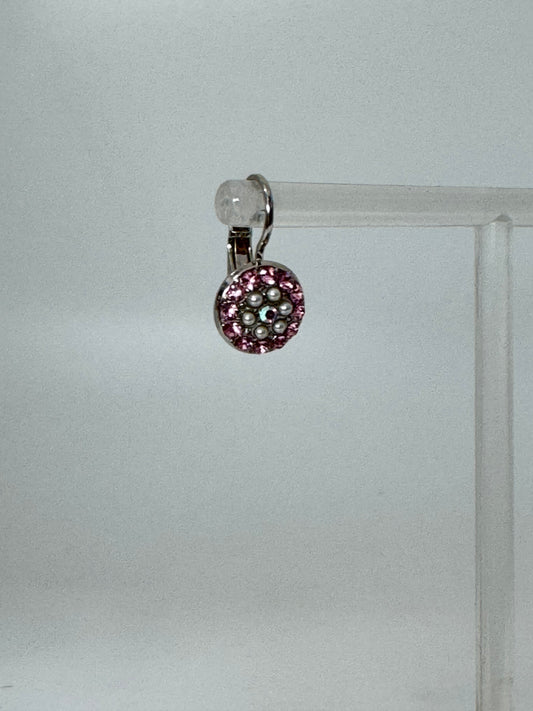 Boucles Rose en laiton plaqué argent rhodiomé avec Cristal de Swarovski Mariana e-1416-1129p