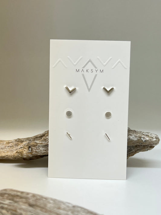 Trio 6 boucles d'oreilles Fait main à Montréal Maksym Joaillerie