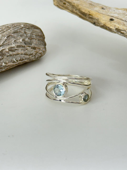 Bague Argent 925 Topaz bleu Galerie LoLy Bague Argent 925 Topaz bleu sr841