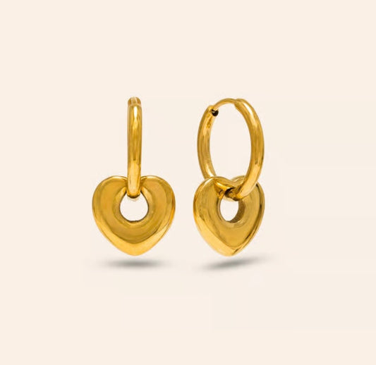 Créoles avec breloque en forme de cœur Lovers Tempo 1WP-FA26001-GLD