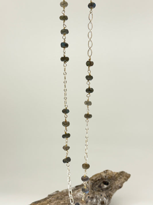 Collier Labradorite et Argent 925 Fait main Artisans d'Indonésie Mireille Larbi