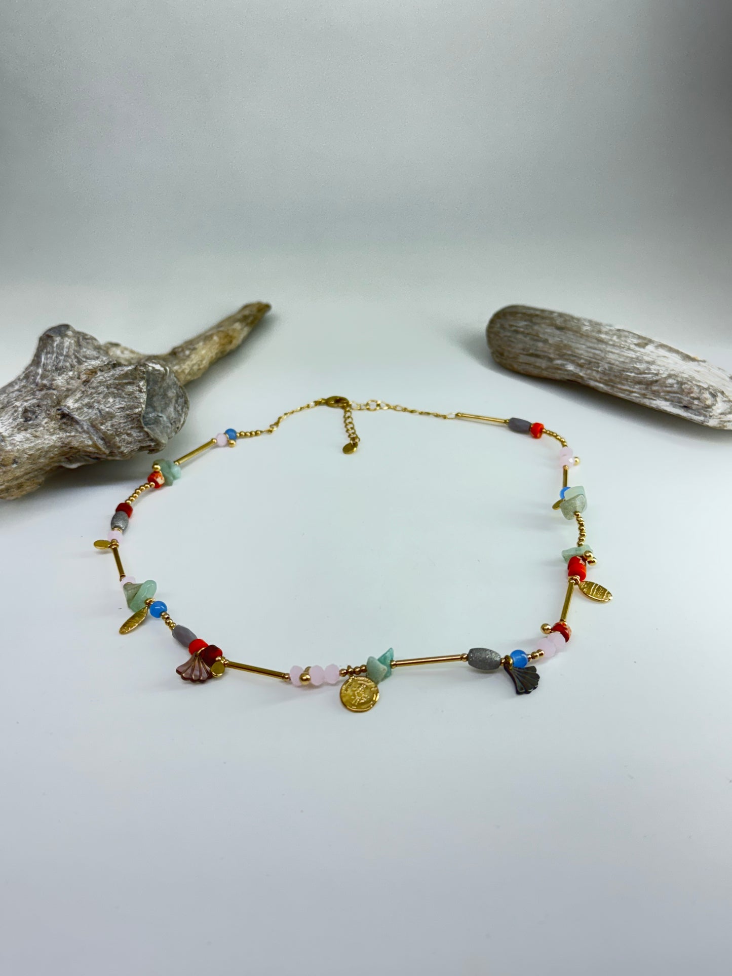 Collier court multi éléments - Layla Nature Fait main en France Layla 15-64360