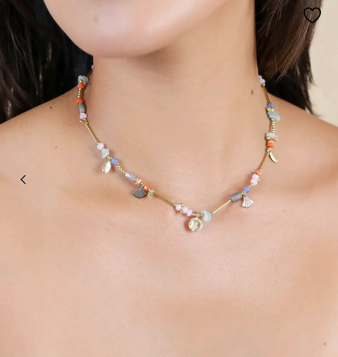 Collier court multi éléments - Layla Nature Fait main en France Layla 15-64360