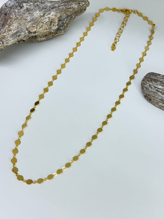 Collier Paillette Argent 925 plaqué or 18 kt Fabriqué à la main à Paris en France Clio Blue Collier Paillette