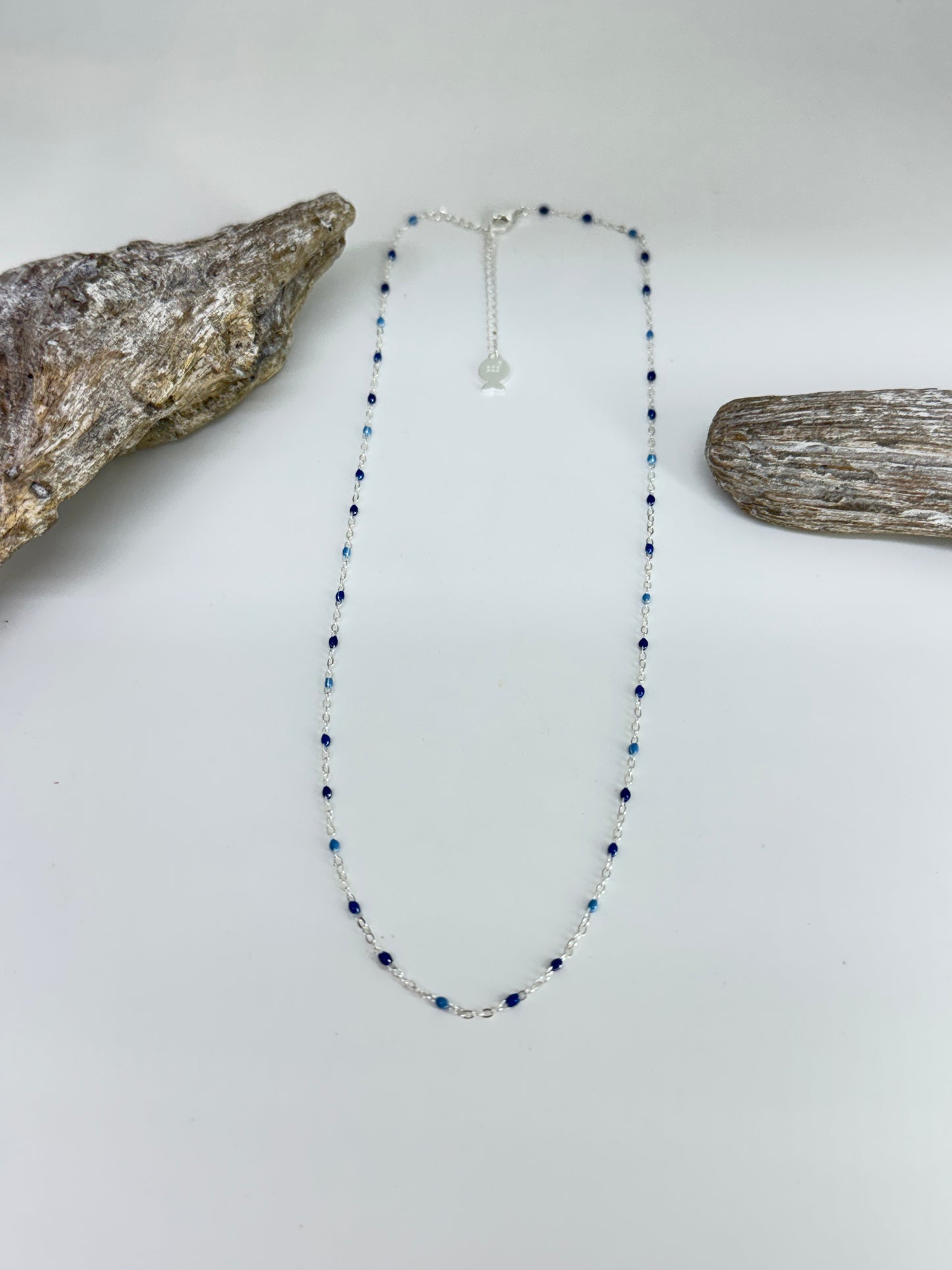 Collier Mimi bleu Argent 925 Fabriqué à la main à Paris en France Clio Blue Collier Mimi
