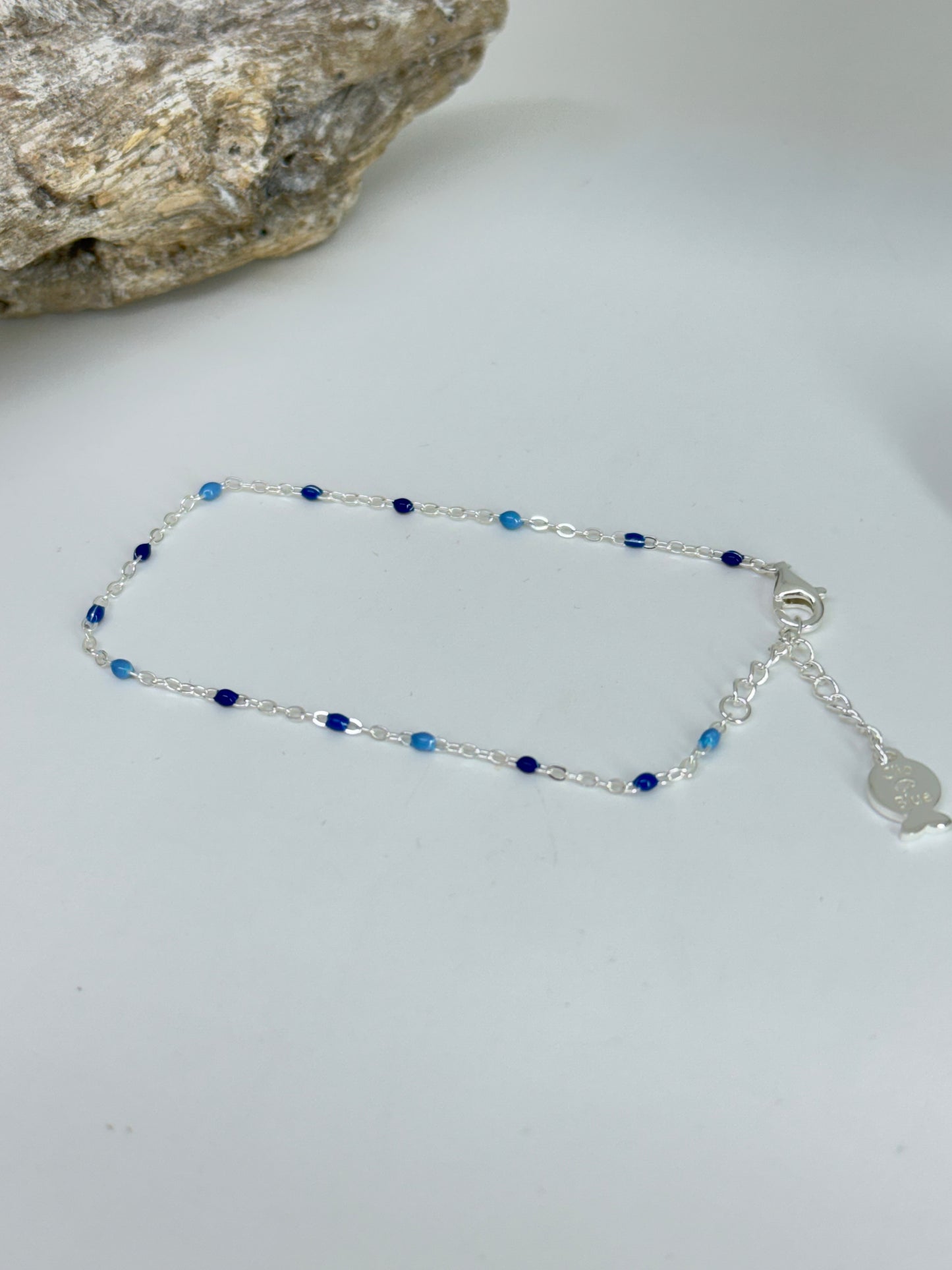 Bracelet Mimi Argent 925 et Résine bleu Dessiné à Paris Clio Blue BR4262