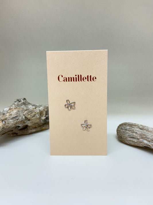 Boucle Marguerite Argent 925 Fait à la main à Montréal Camillette Boucles d'oreilles Marguerite