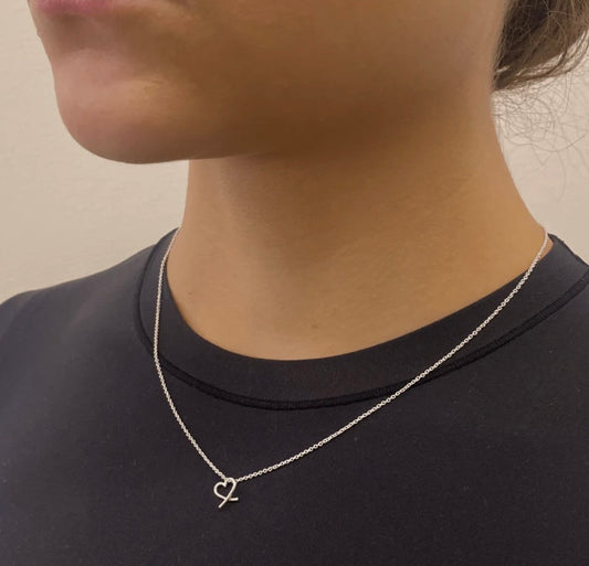 Collier Cœur Croisé - Argent Fait main à Montréal