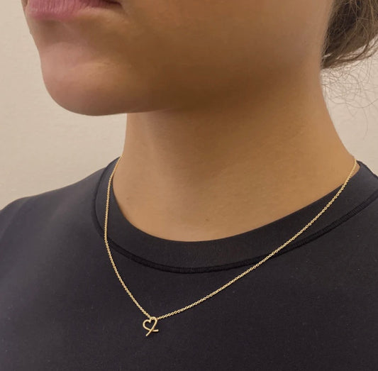 Collier Cœur Croisé - Or 10K Fait à la main à Montréal Camillette Collier Cœur Croisé - Or 10K