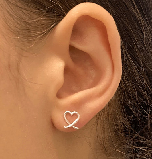 Boucles d'oreilles cœur croisé - Argent sterling