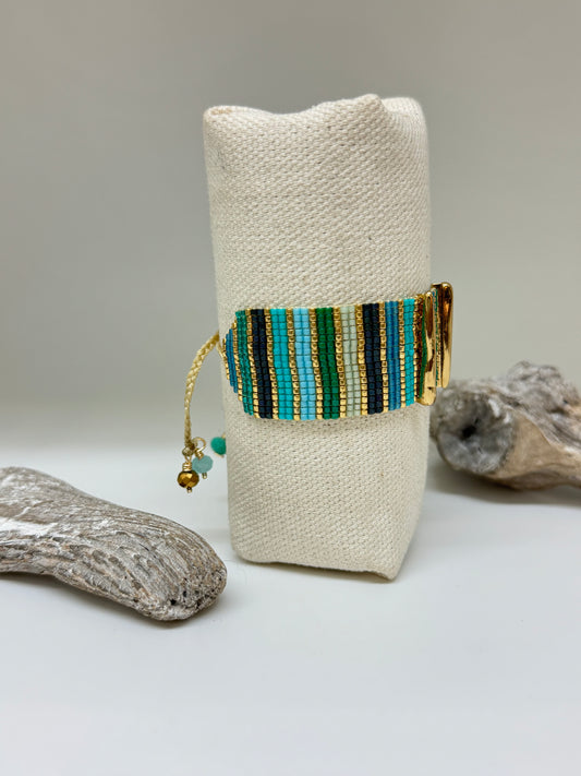 Bracelet Melted Bar Artisanal Perle Japonaise Miyuki Fait en Colombie 112-12970