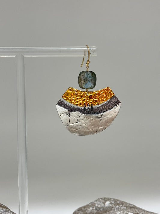 Boucles Cast Argent 925 et Or fait main en Ontario Chime Air & Earth Design Chime