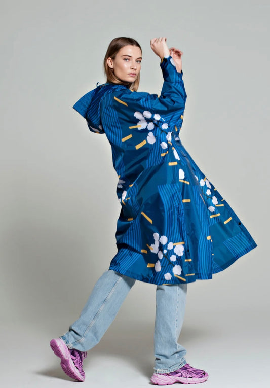 Japanese Blossom poncho 100% Polyester recyclé