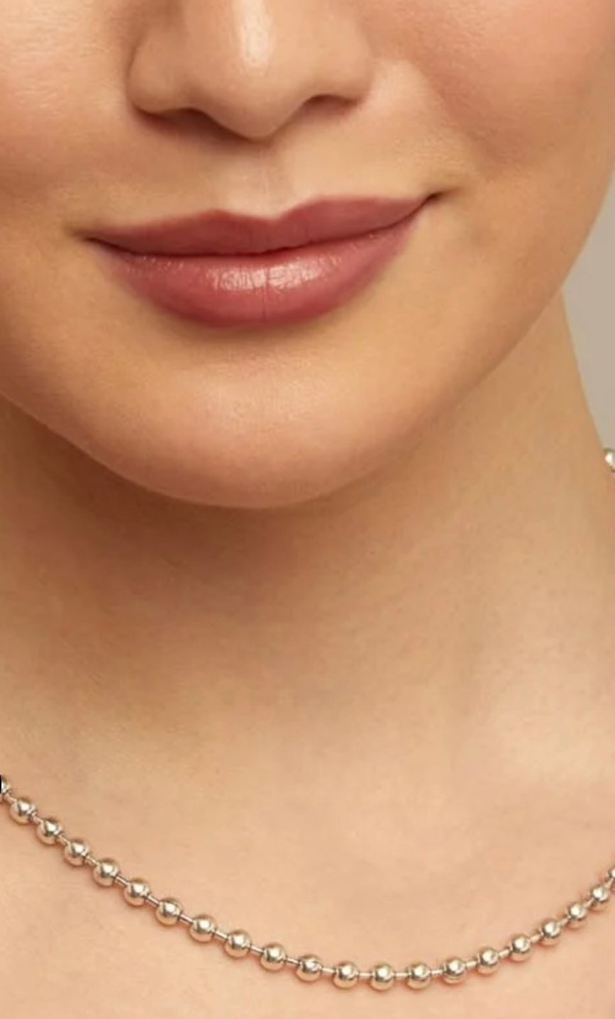 Collier chaîne à perles Argent Fabriqué par des Artisans d'Espagne