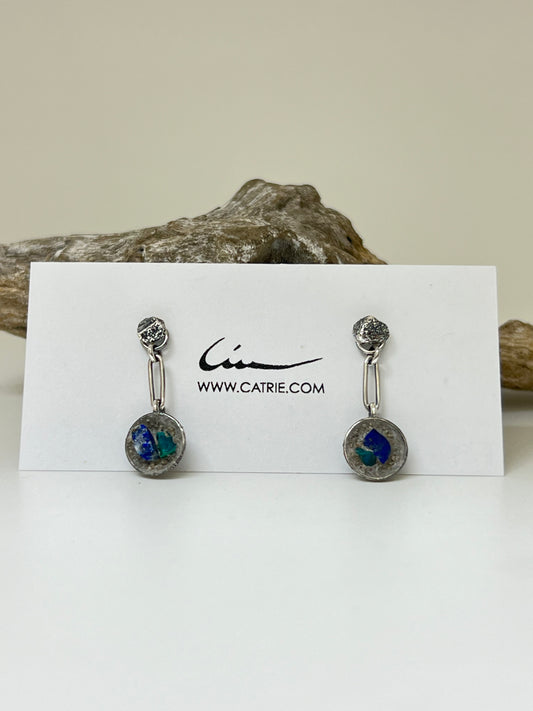 Boucles Béton-Argent-Pierres Fait main à Montréal