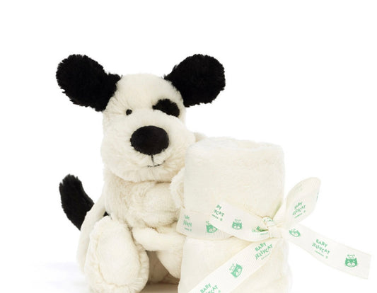 Doudou avec chiot Bashful noire et crème