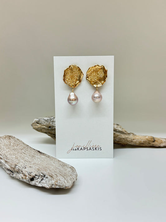 Boucles mini Fauve or fait mains à Montréal Isabelle Kapsaskis Boucles mini Fauve or