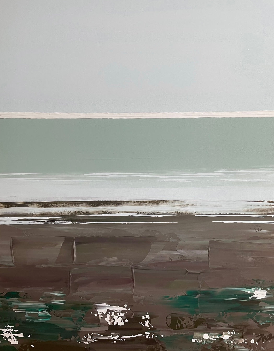 Petits Pingouins IV Isabelle Murray Acrylique sur bois 24 x 30 pouces Petits Pingouins IV