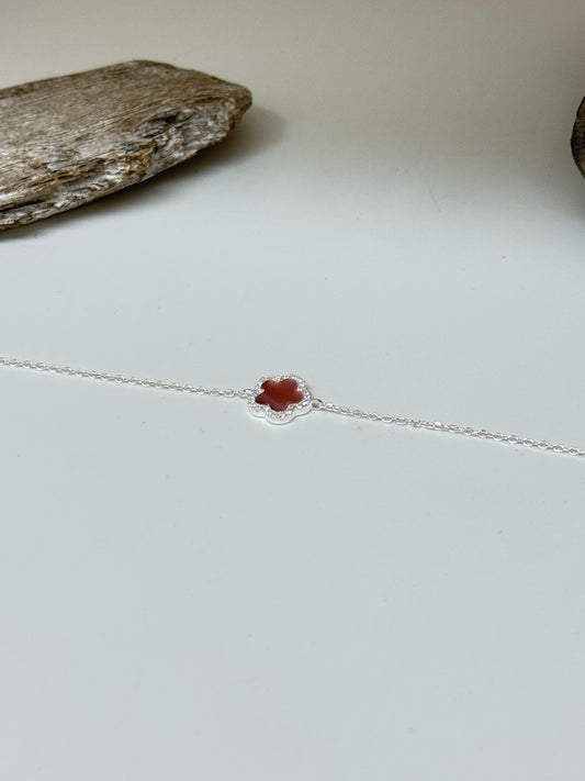 Bracelet trèfle avec Argent 925 et nacre. Clio Blue Fait main à Paris BR4230