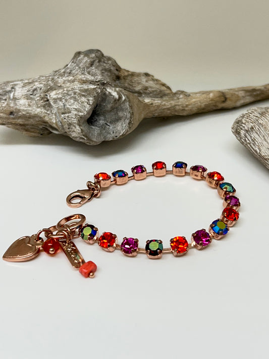 Bracelet en laiton plaqué argent 925 avec Cristal de Swarovski B-4430-1075 Mariana