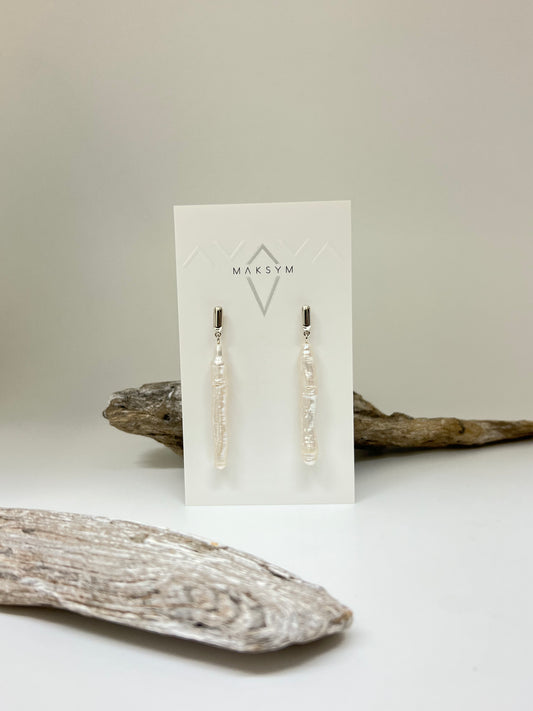 Boucles perles Biwa Fait main à Montréal Maksym BOBIWA