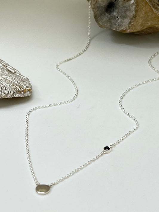 Collier pastille + spinelle Argent 925 Fait main à Montréal Maksym Joaillerie COLPA