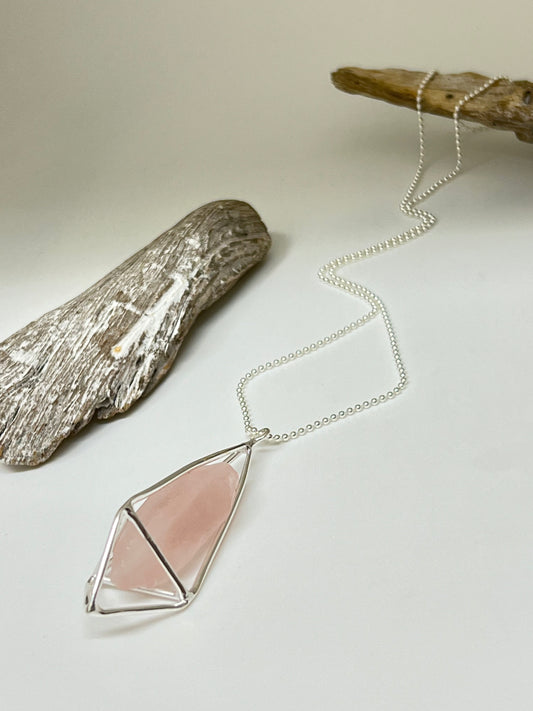 Collier Lumia Quartz rose et Argent Saraswati Lumia N-LUSQR