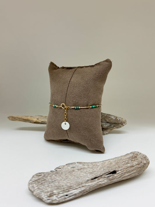 Bracelet Turquoises Gold Filled fait à la main à Amsterdam Blinckstar 251A37