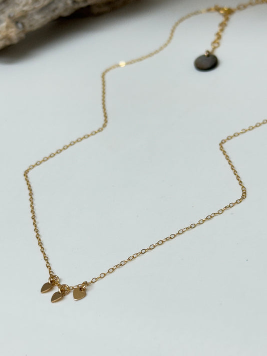 Collier trio de Coeur or fait à la main à Amsterdam Blinckstar 2102k13