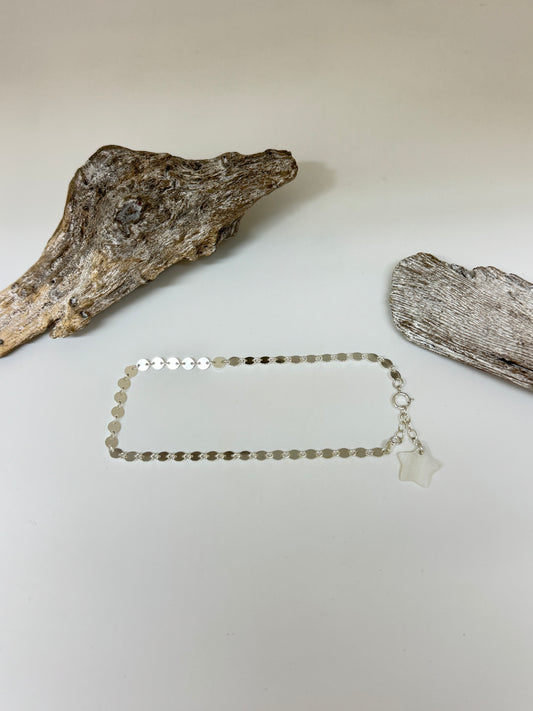 Bracelet de cheville Paillettes Argent sterling fait à la main à Amsterdam Blinckstar 191E