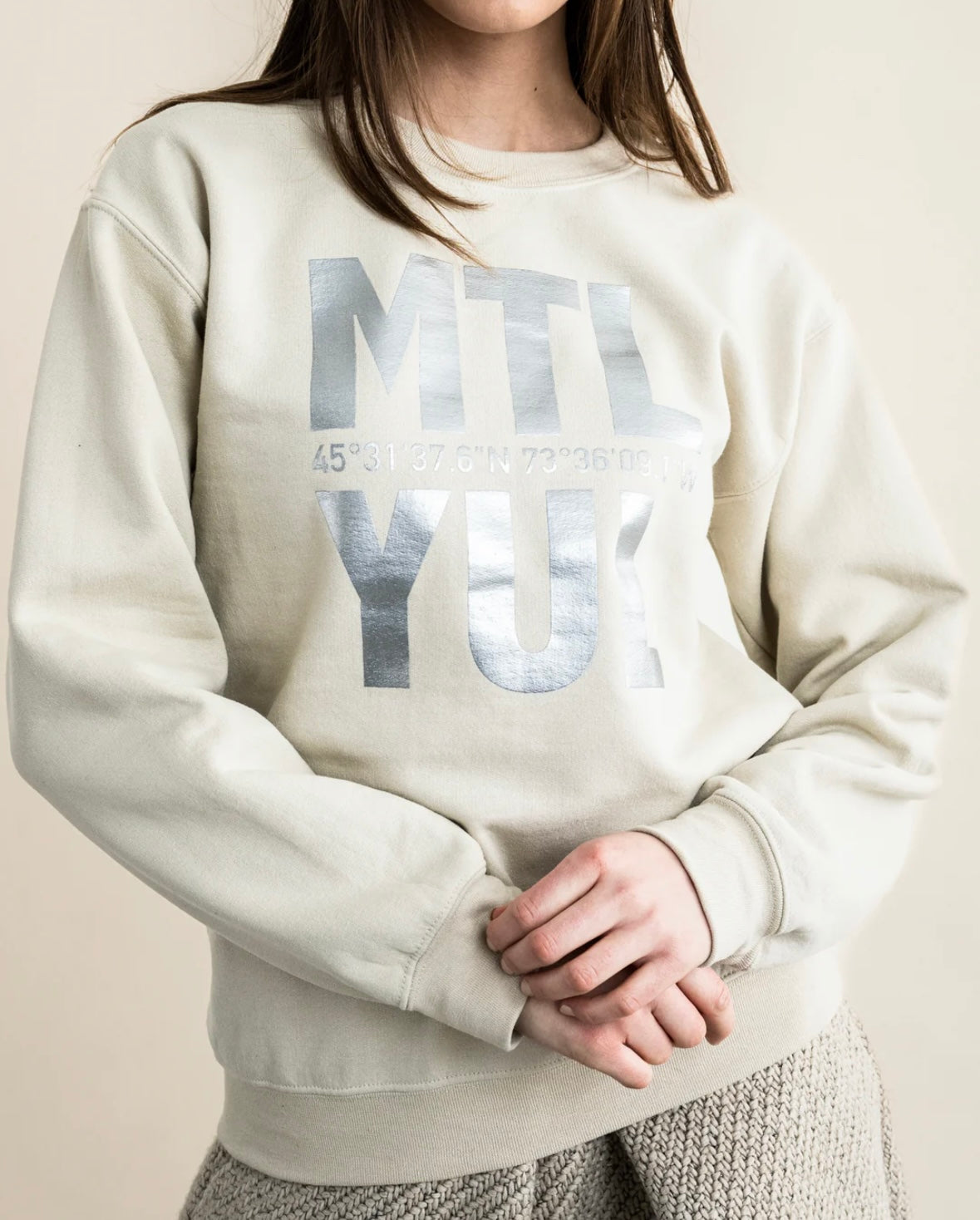 Crewneck Sable - Argent Imprimé - MTL/YUL BODYBAG BY JUDE Crewneck - MTL/YUL