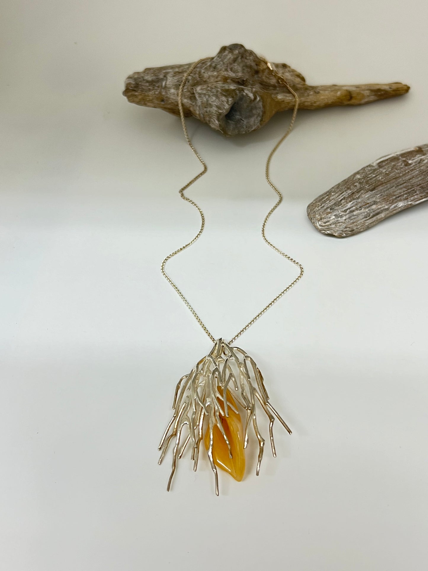 Pendentif motif Brindille Argent 925 Fait main à Montréal