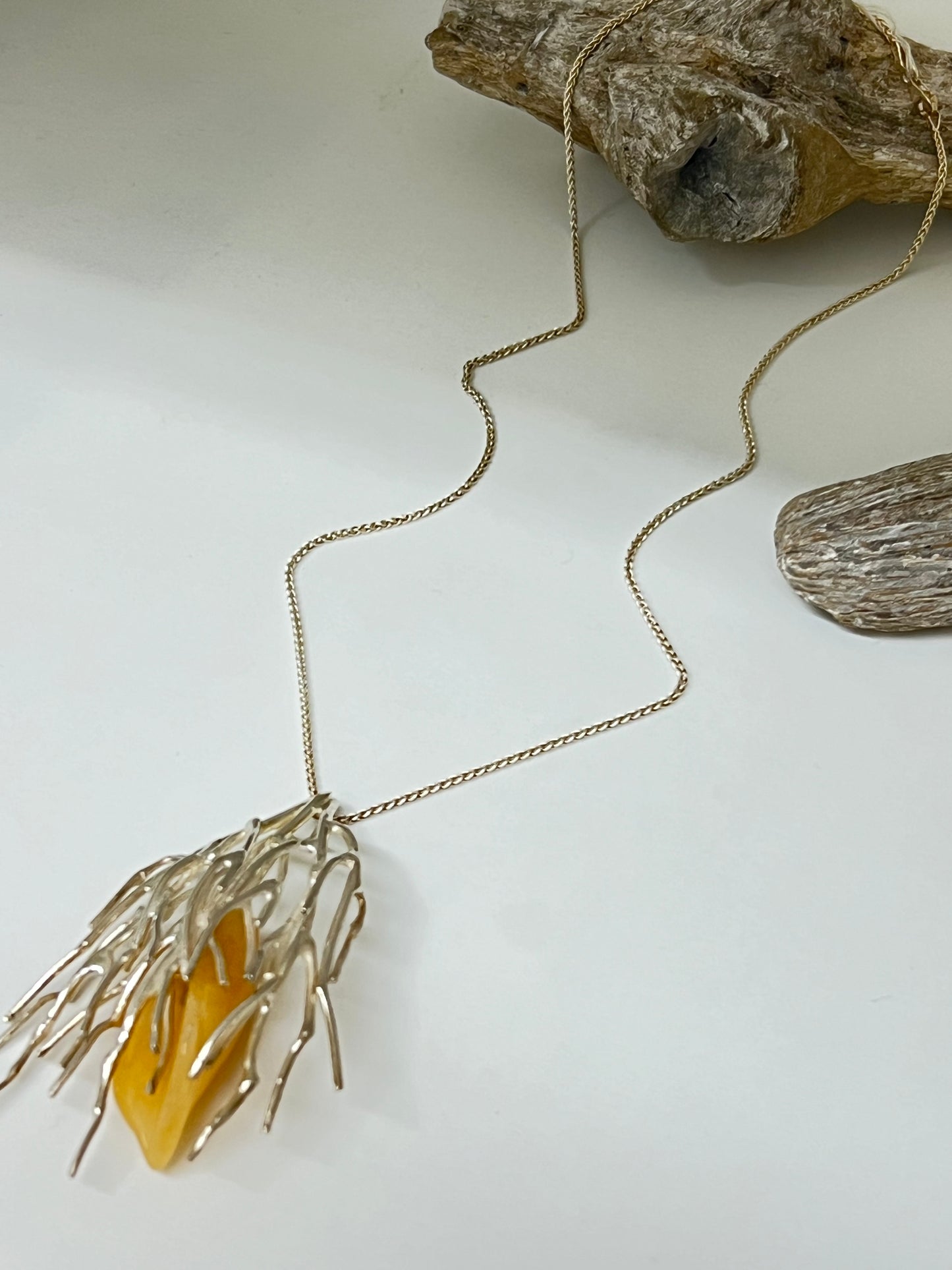 Pendentif motif Brindille Argent 925 Fait main à Montréal