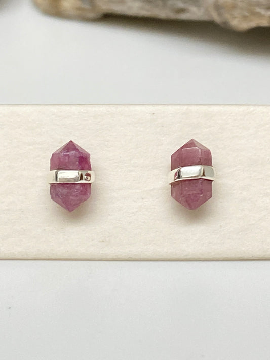 Boucles Tourmaline Argent 925 Dessinée à Vancouver Mimi Marge Tourmaline