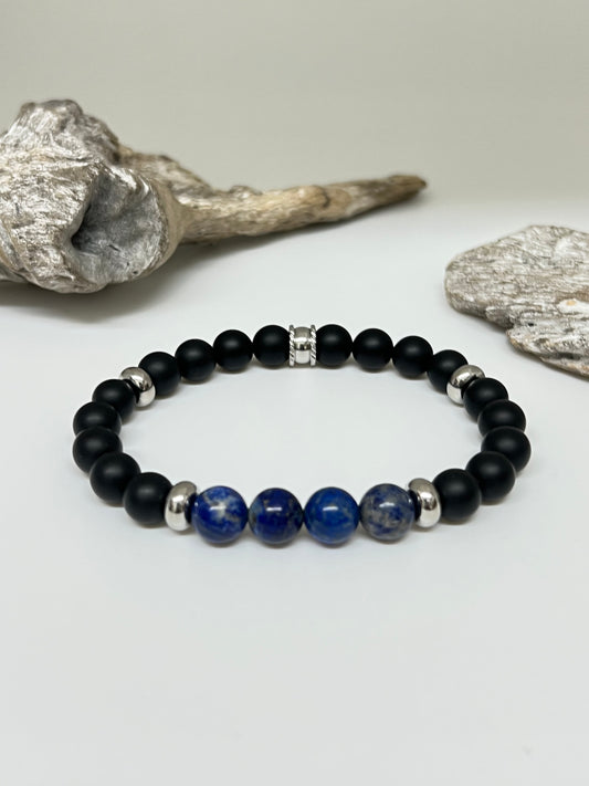 Bracelet Onix, Lapis-Lazuli Fait à Montréal, fait main à Montréal