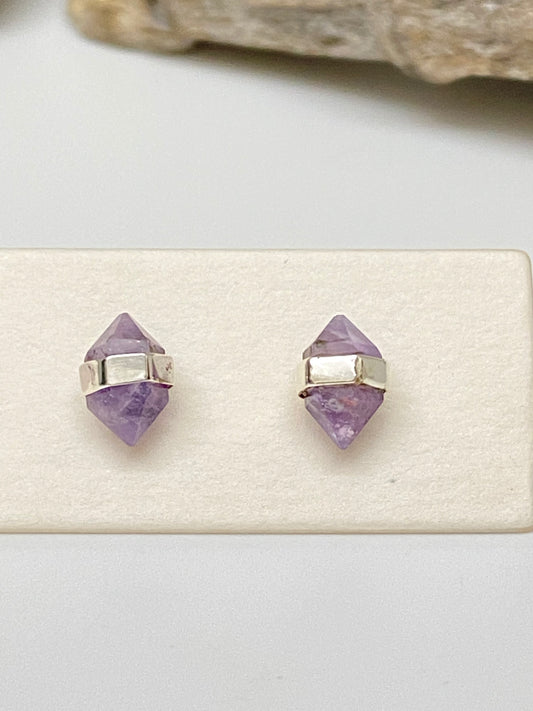 Boucles Améthyste Argent 925 Fait main à Vancouver Mimi Marge Améthyste