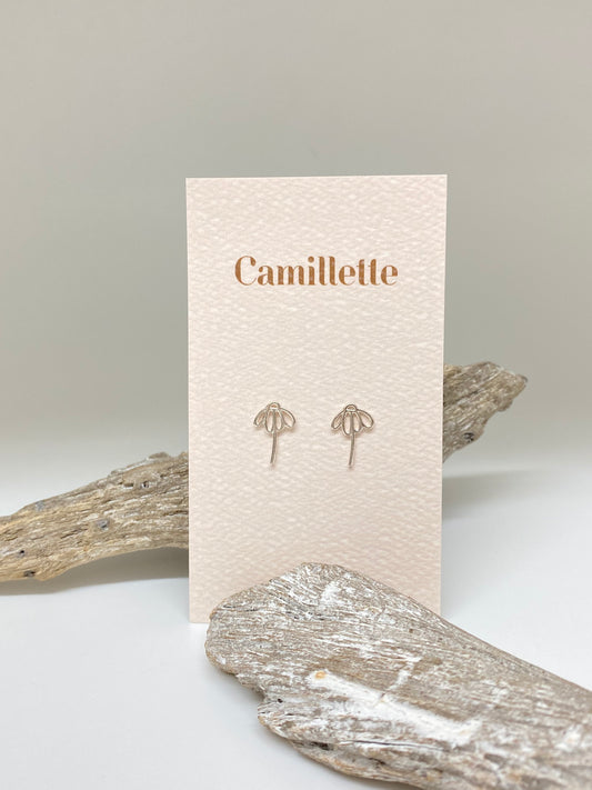 Boucle Tournesol Argent 925 Fait à la main à Montréal Camillette C-E-S-SE-4