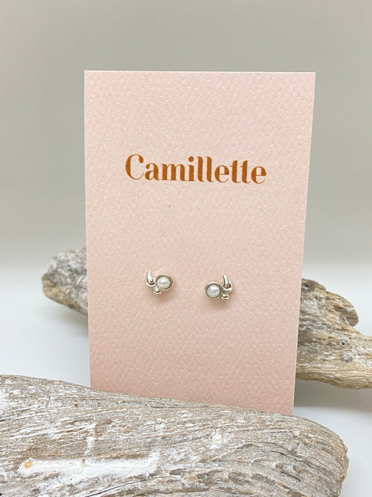 Boucle Paisley & Perle Fait à la main à Montréal Camillette