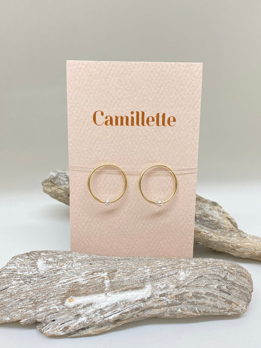 Sleepers Hoops earrings 10K Fait main à Montréal Camillette