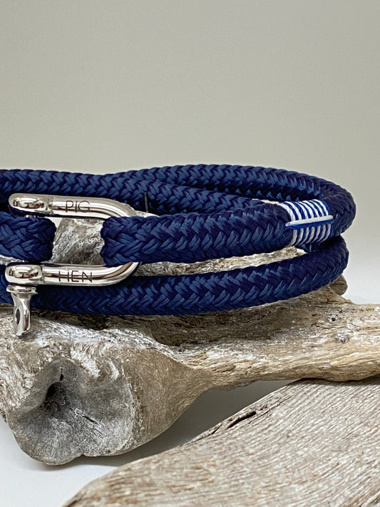 Bracelet Salty Steve Navy Silver Fait à Amsterdam Pig&Hen