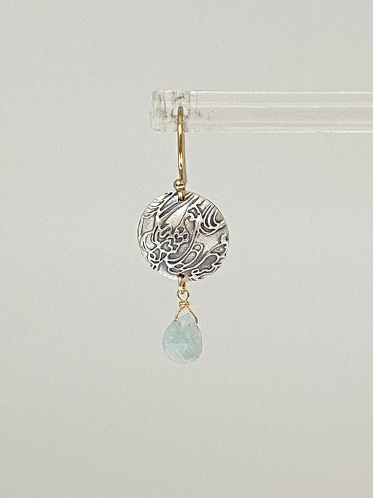 Boucles Dainty 925, aqua-marine fait main en Ontario Dainty Air & Earth Design