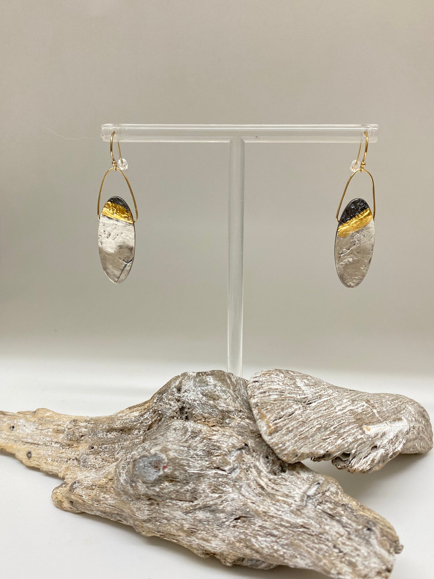 Boucles Tipping point 925&Or fait main en Ontario E-T6 Air & Earth Design