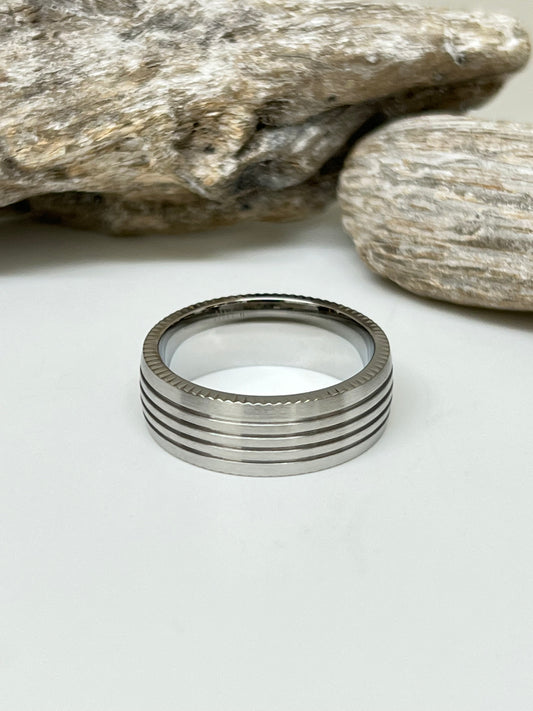 Bague en Acier inoxydable, dessinée par Arz Steel Montréal AS-R110 Arz Steel
