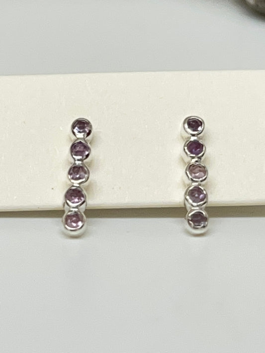 Boucles AméthysteArgent 925 Fait main à Vancouver Mimi Marge Améthyste