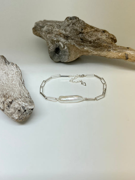 Bracelet Perle baroque & Argent fait main à Montréal BRAPCA Maksym